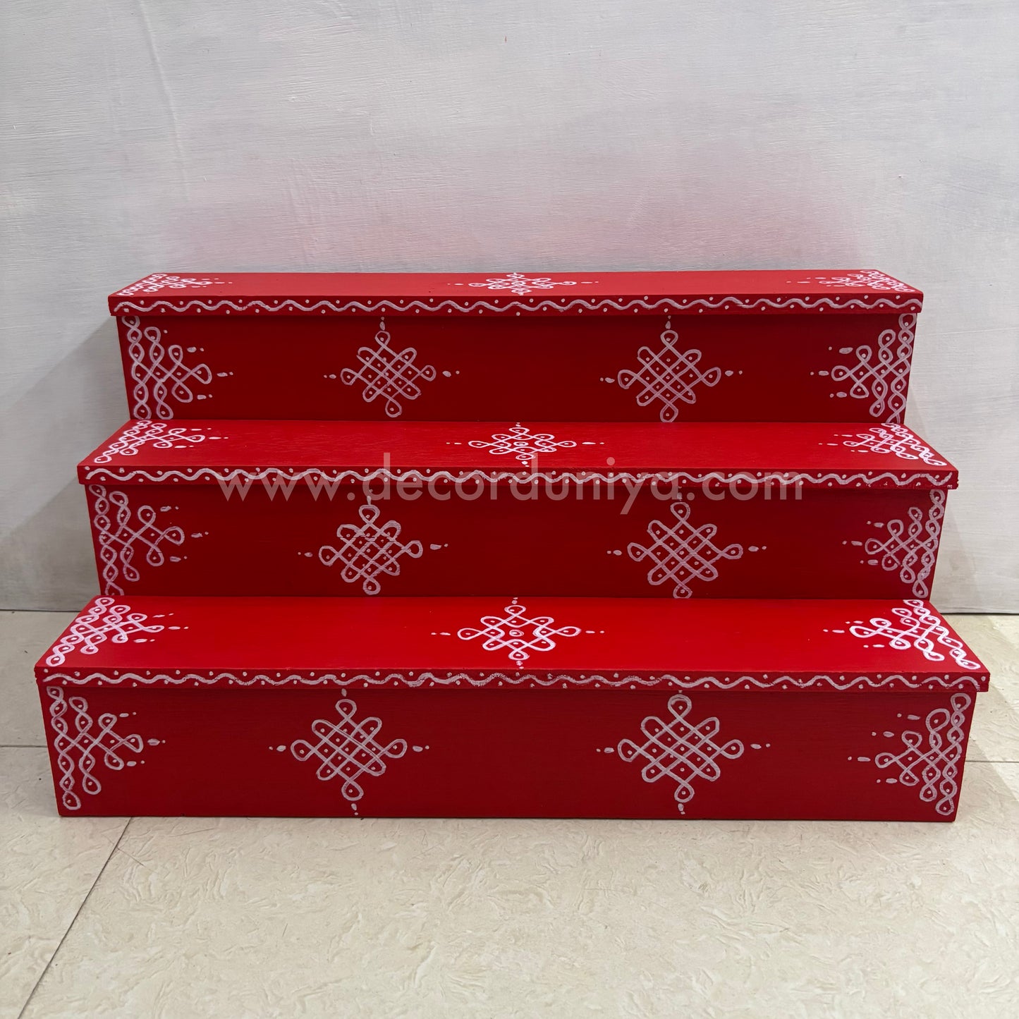 Dismantable 3 step Vigraha Padi - Golu Padi | 18 inches Width - DGP5