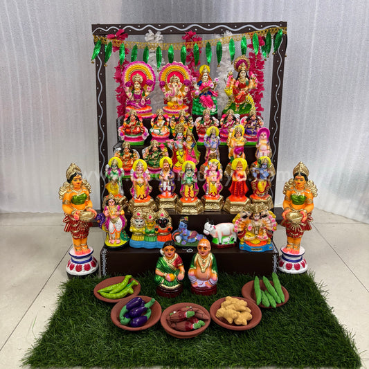 5-Step Clay Golu Dolls | Complete Set, Exactly as Shown in the Photo | CG105