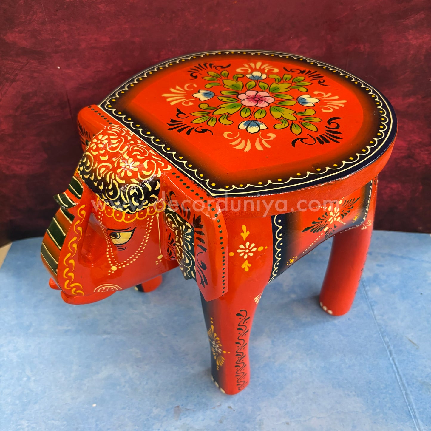 Handcrafted Wooden Elephant Stand - AR3