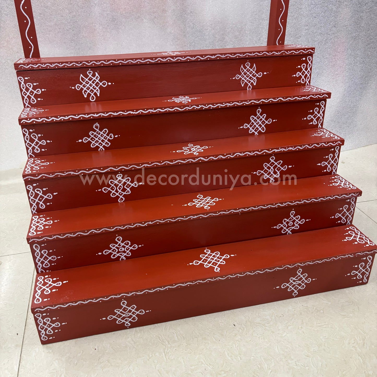 Dismantable 5 Step Golu Padi | 24 inches Width | With Backdrop flower Stand- DGP21