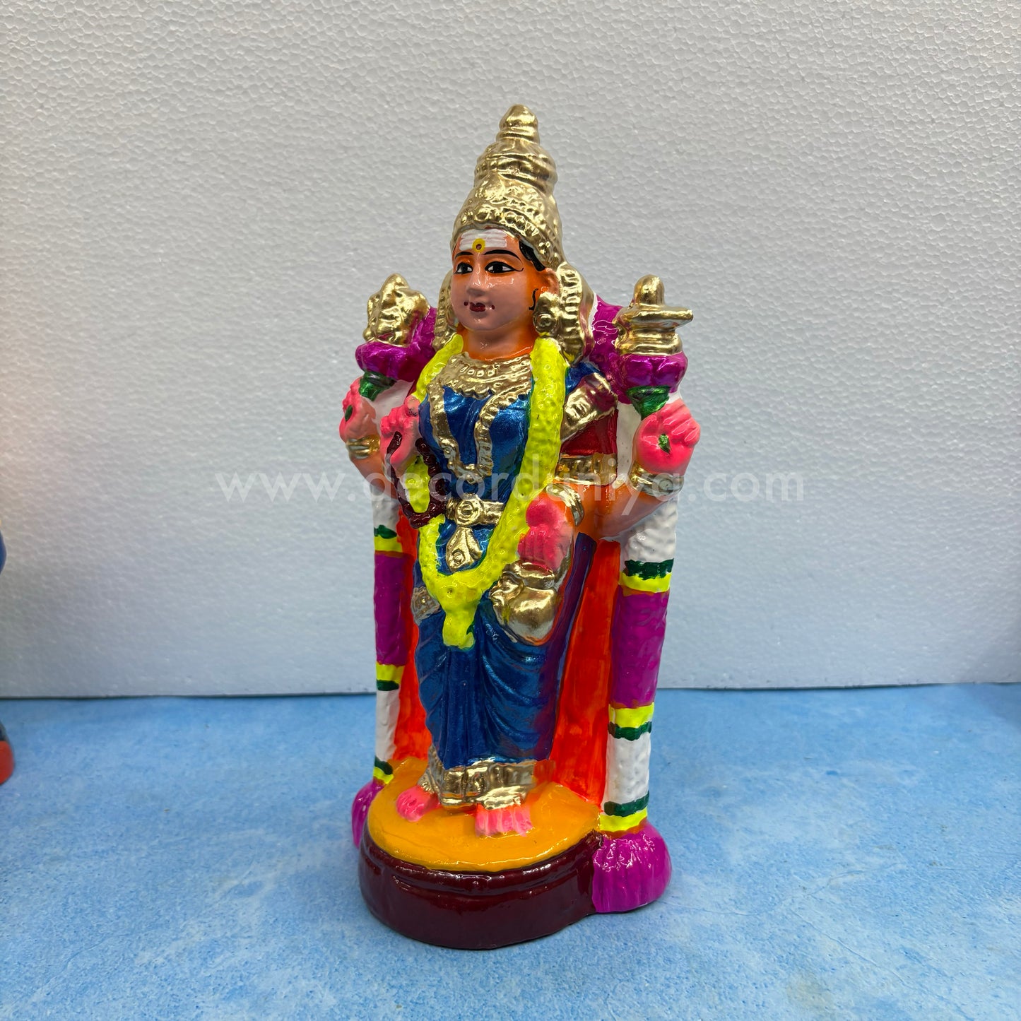 Handmade Visalakshi Golu Doll in colorful traditional attire for Navaratri display – South Indian bommai decor