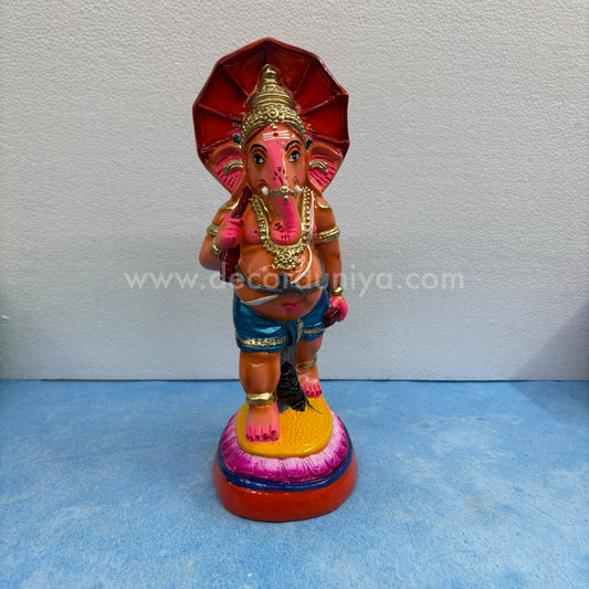 Handmade Umbrella Ganesha Golu Doll – Clay idol of Lord Ganesha under umbrella for Navaratri display