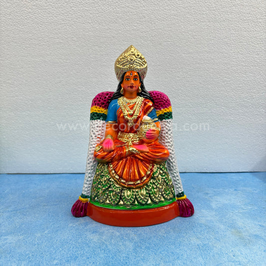 Handmade paper mache Annapoorani Golu Doll – Goddess with rice pot for Navaratri bommai