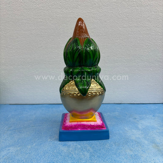 Paper mache Kalasam Golu Doll – traditional Navaratri top step idol with coconut and leaves