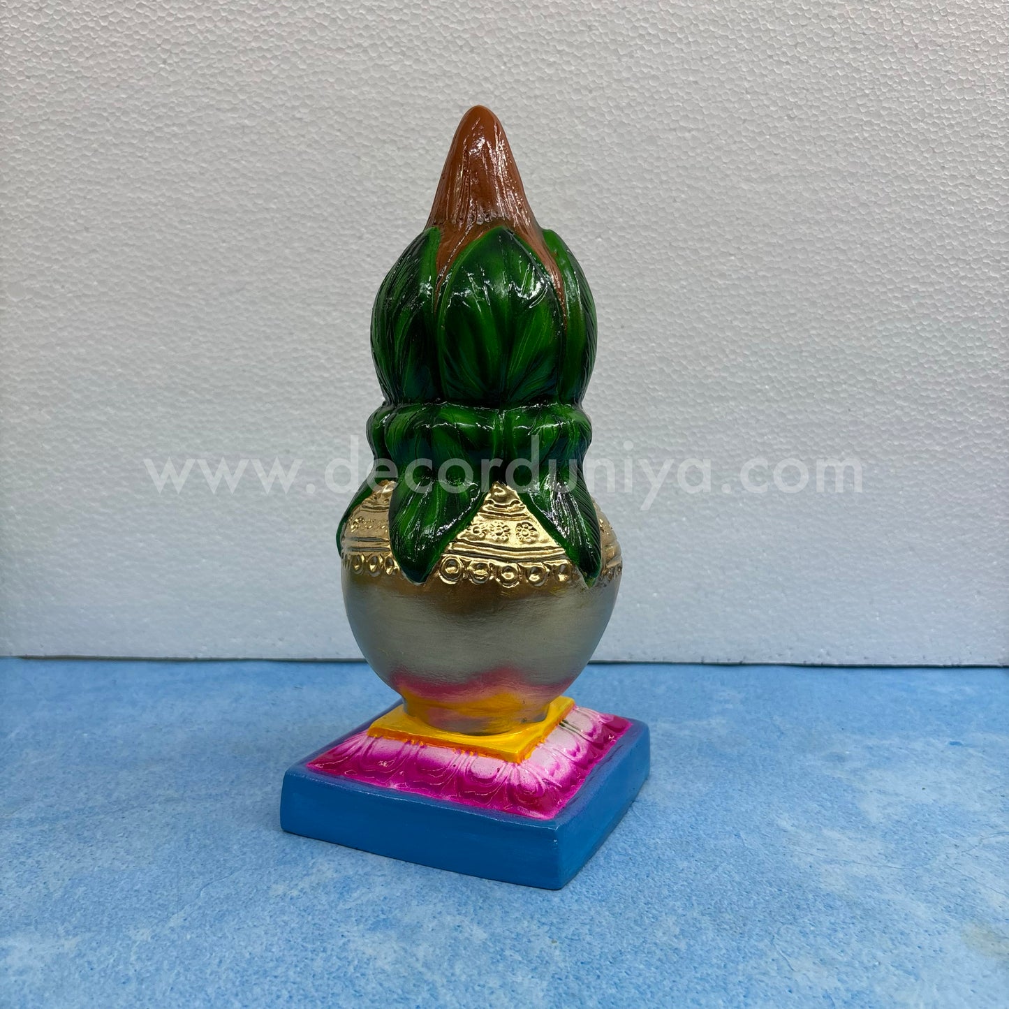 Paper mache Kalasam Golu Doll – traditional Navaratri top step idol with coconut and leaves