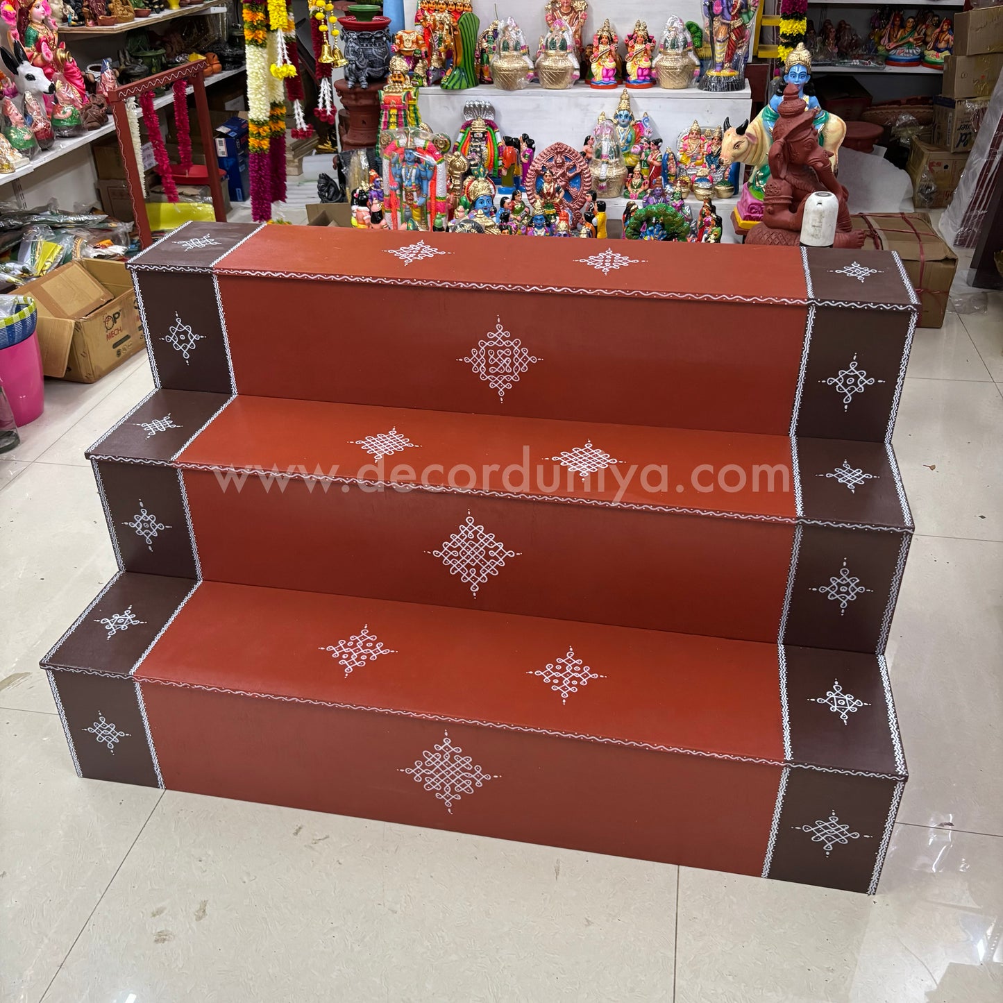 Dismantable 3 step Golu Padi | 48 inches Width - DGP26
