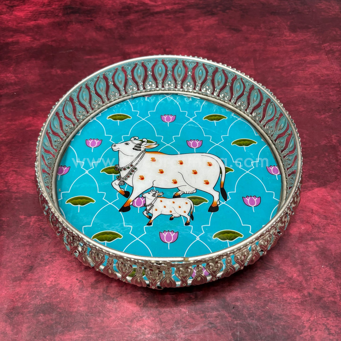 German Silver Pichwai Tray - NSD2