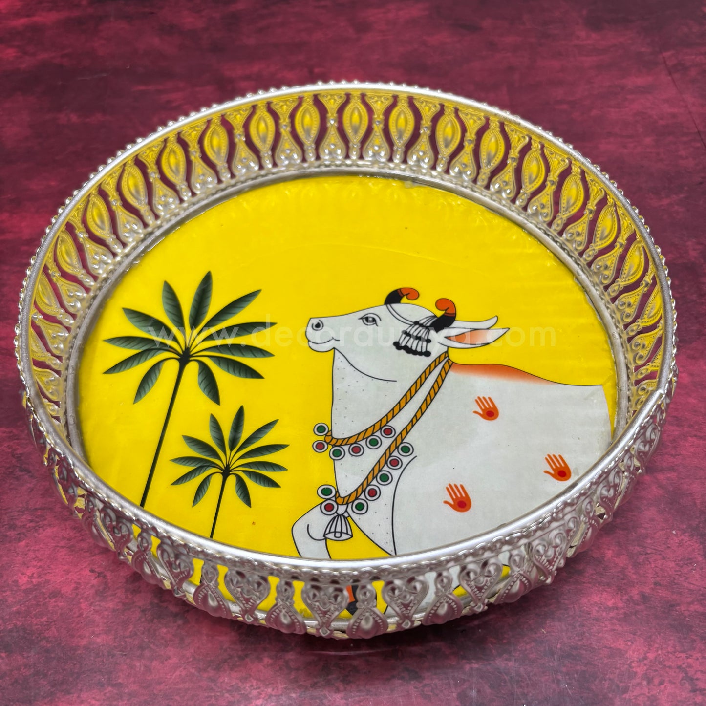 German Silver Pichwai Tray - NSD2