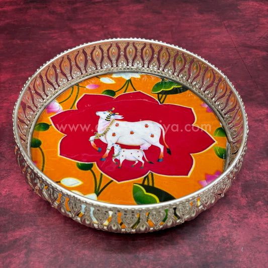 German Silver Pichwai Tray  - NSD2