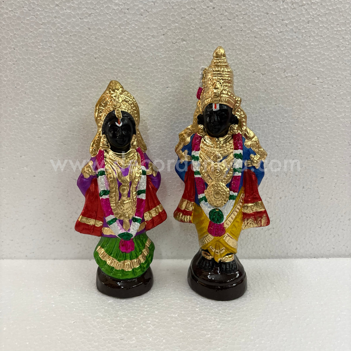 Lord Panduranga with Rukmini Clay Golu Doll Set | Navaratri Golu Bommai & Pooja Décor – TKS22