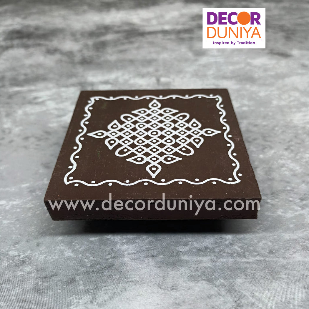 Wooden Kolam Manai - KM3DB-c