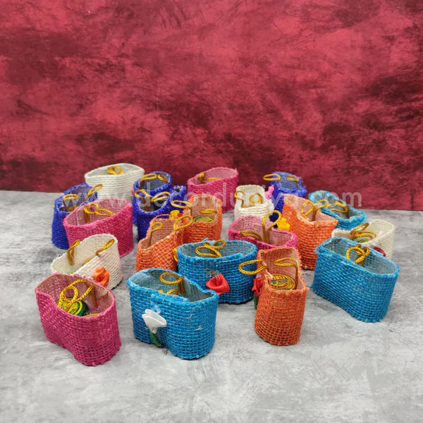 Manjal KumKum Box with Small Bag - Set of 20 Nos Pack - KMH2