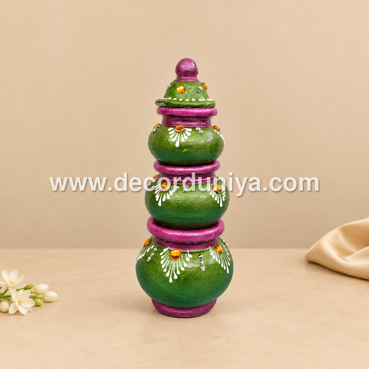 Handmade Clay Akshaya Kubera Pot | Kubera Pot Brings Prosperity, Good Luck, Financial Gains - KP21