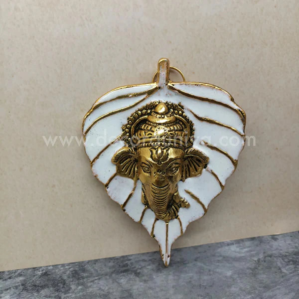 Antique Finish Leaf Ganesha Hangings - LG01
