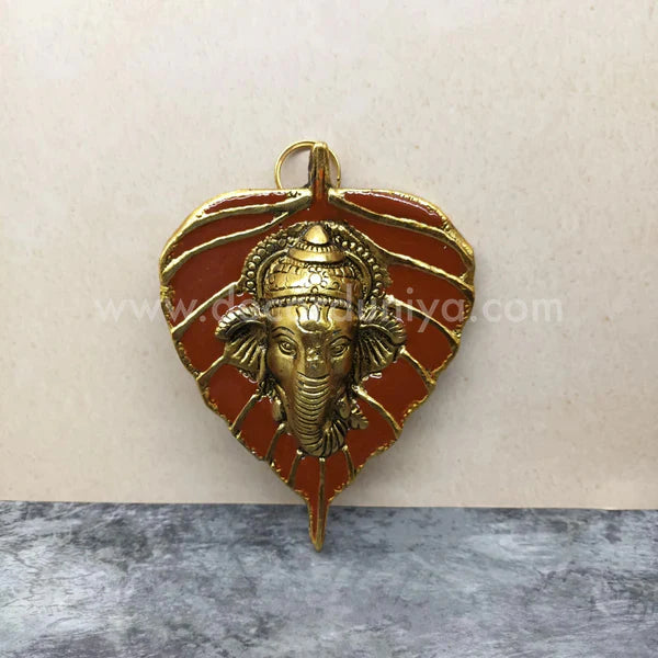 Antique Finish Leaf Ganesha Hangings - LG01