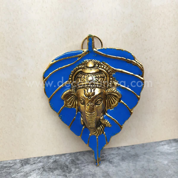 Antique Finish Leaf Ganesha Hangings - LG01
