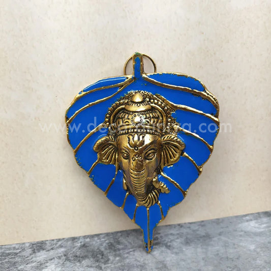 Antique Finish Leaf Ganesha Hangings - LG01