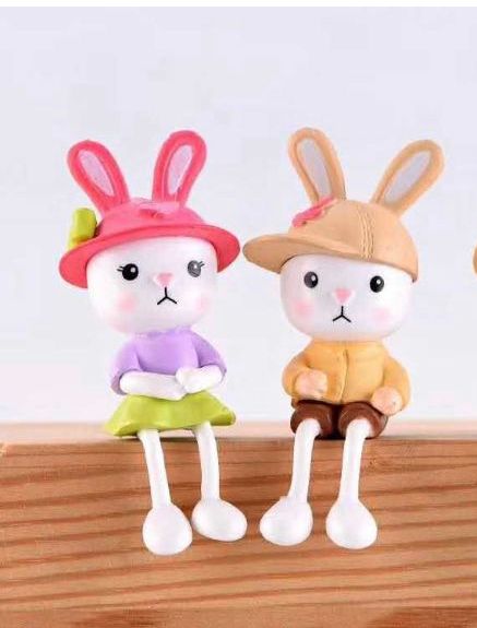 Cute Rabbit Couple Miniature - M35