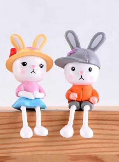 Cute Rabbit Couple Miniature - M36