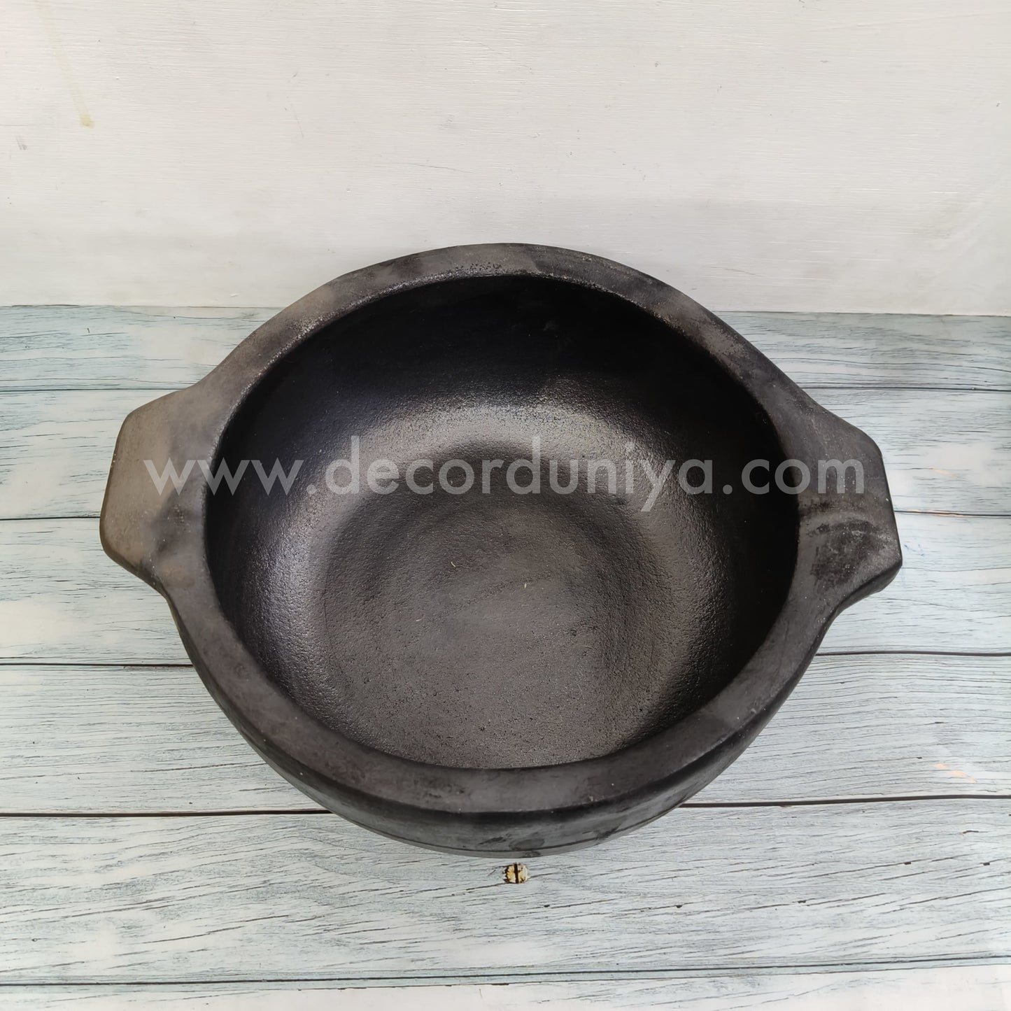 Black Clay Pot | Pan Type with Flat Bottom - B101