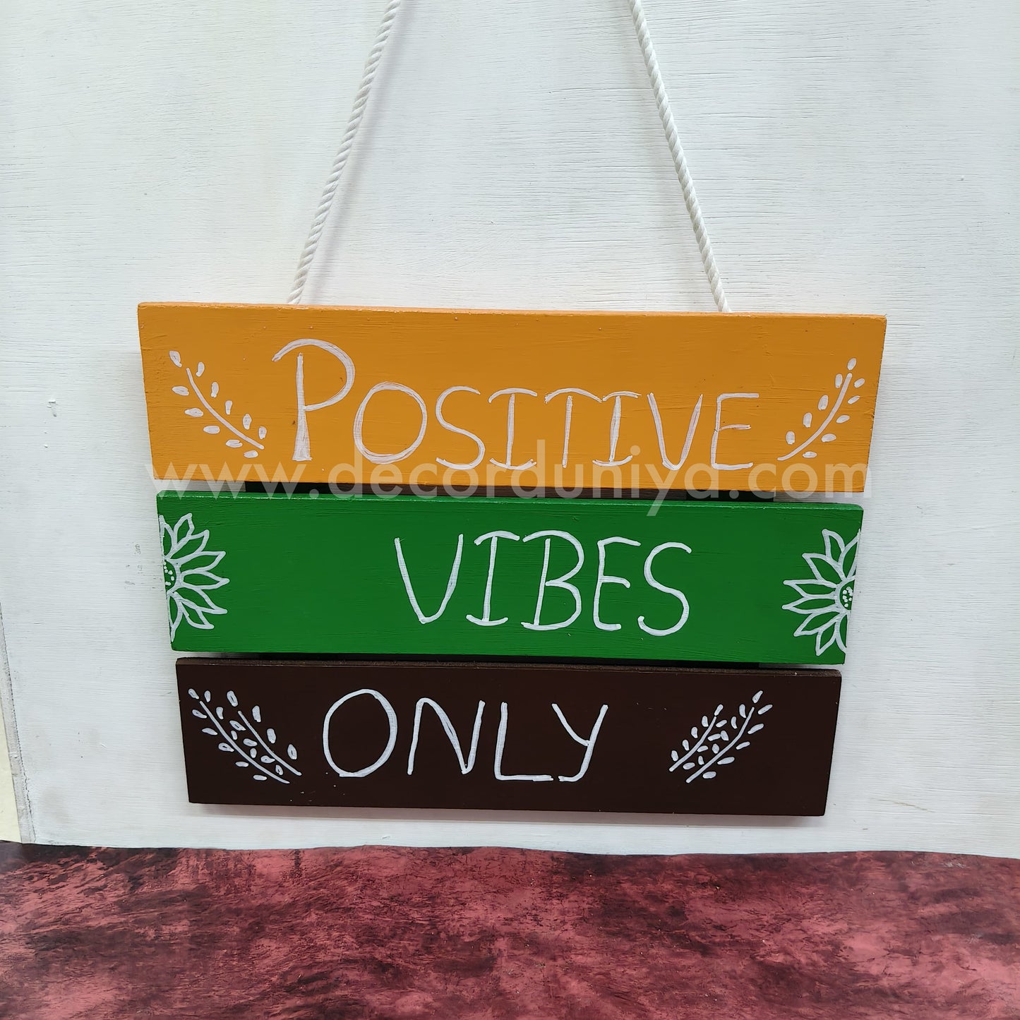 Wooden Quotes Wall Hangings | Positive Vibes Only - HSH3
