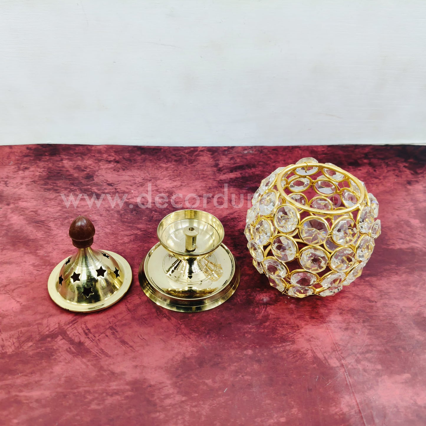 Brass Designer Crystal Vilakku - SB36