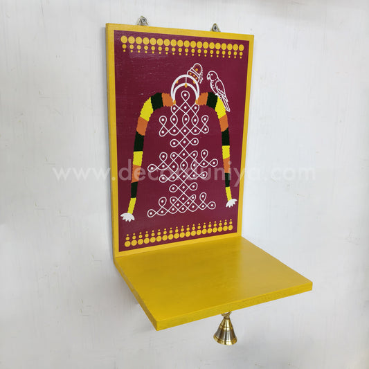 Wooden Kolam Wall Shelf, Vilakku Madam -  VMB2