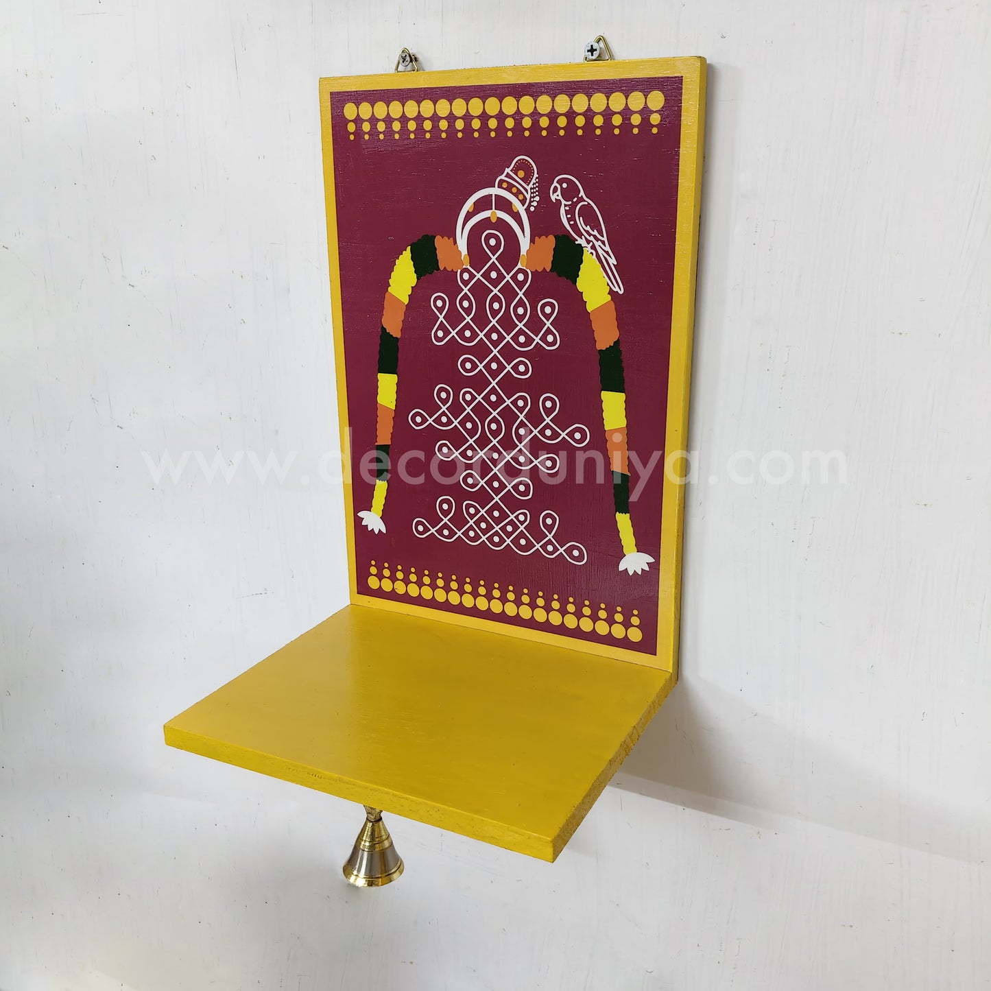 Wooden Kolam Wall Shelf, Vilakku Madam - VMB2