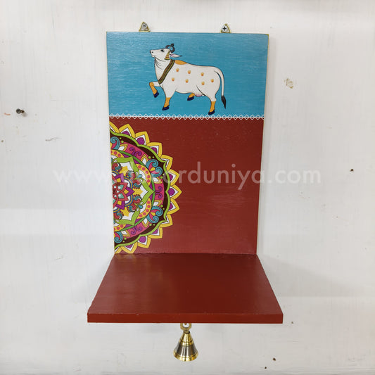 Wooden Kolam Wall Shelf, Vilakku Madam -  VMB5