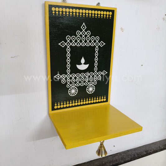 Wooden Kolam Wall Shelf, Vilakku Madam -  VMB6
