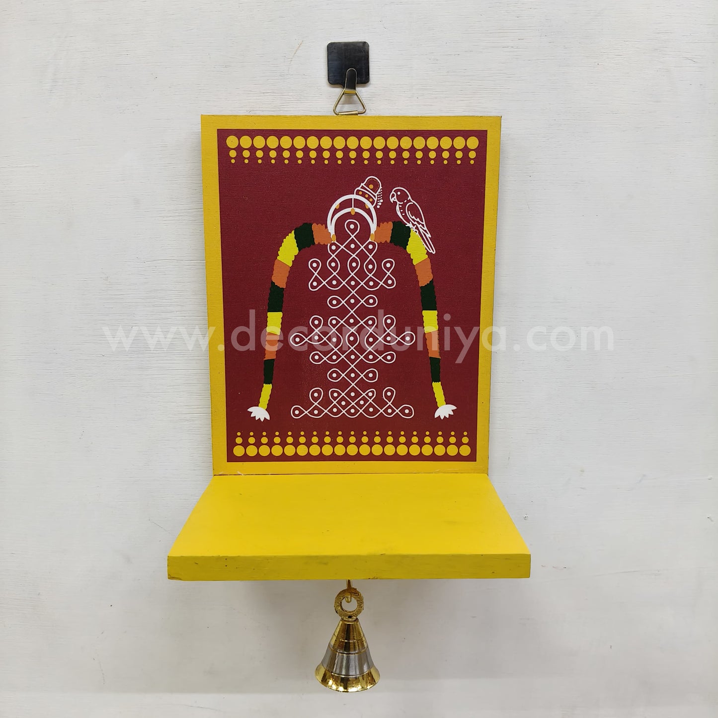 Wooden Kolam Wall Shelf, Vilakku Madam - VMB10