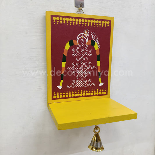 Wooden Kolam Wall Shelf, Vilakku Madam -  VMB10