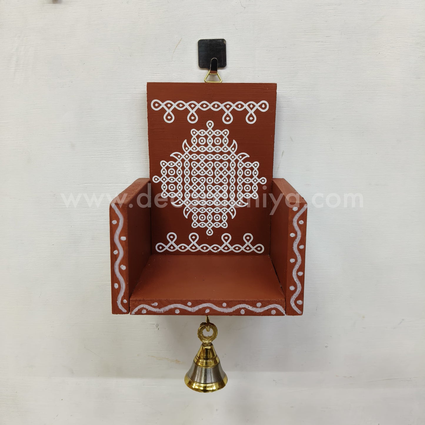 Closed Wooden Kolam Wall Shelf, Vilakku Madam - CVM2