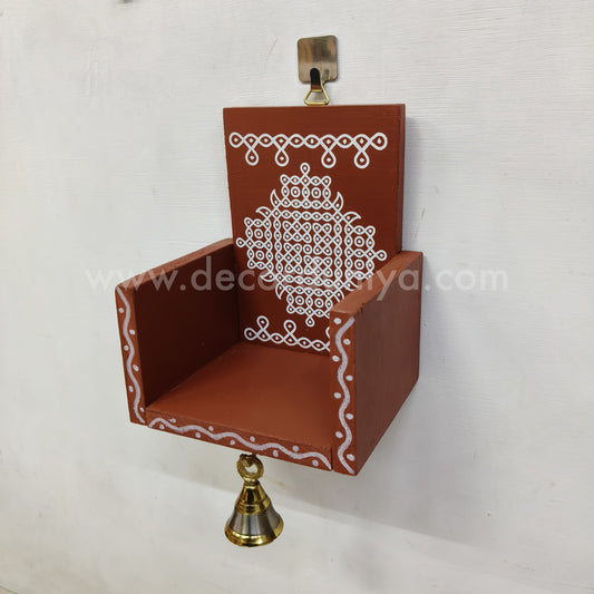 Closed Wooden Kolam Wall Shelf, Vilakku Madam - CVM2