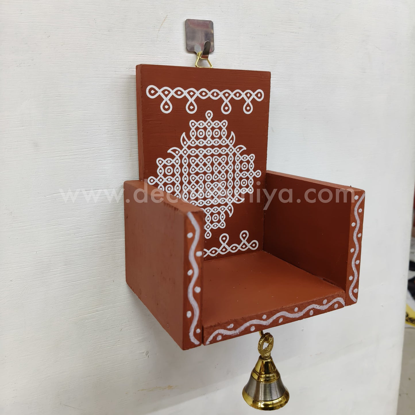 Closed Wooden Kolam Wall Shelf, Vilakku Madam - CVM2