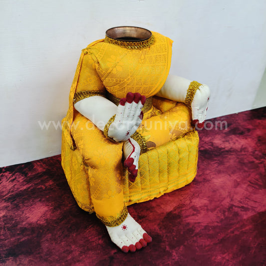 Saree Drapped Ready Goddess Doll (Body) with Copper Kalasam for Varalakashmi Pooja / Decoration - VL2