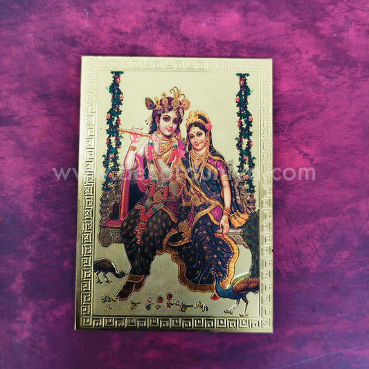 Fridge Magnet - Mettalic Gold Finish - Radha Krishna - FM202