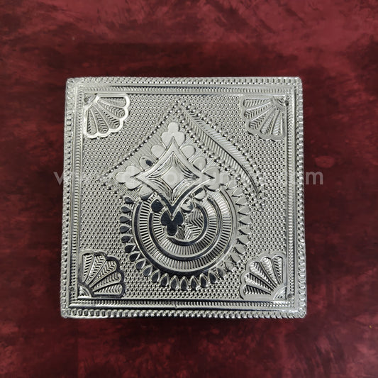 Wooden Meenakari Manai | Silver - MN103