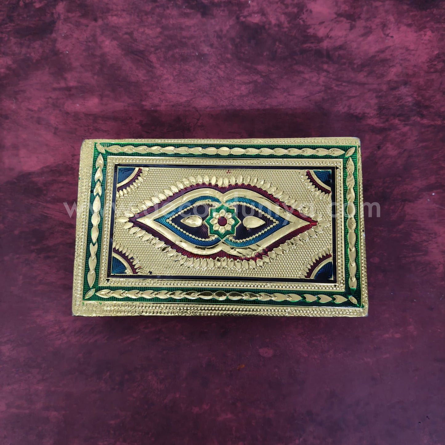 Wooden Meenakari Manai | Metalic Gold - MN112