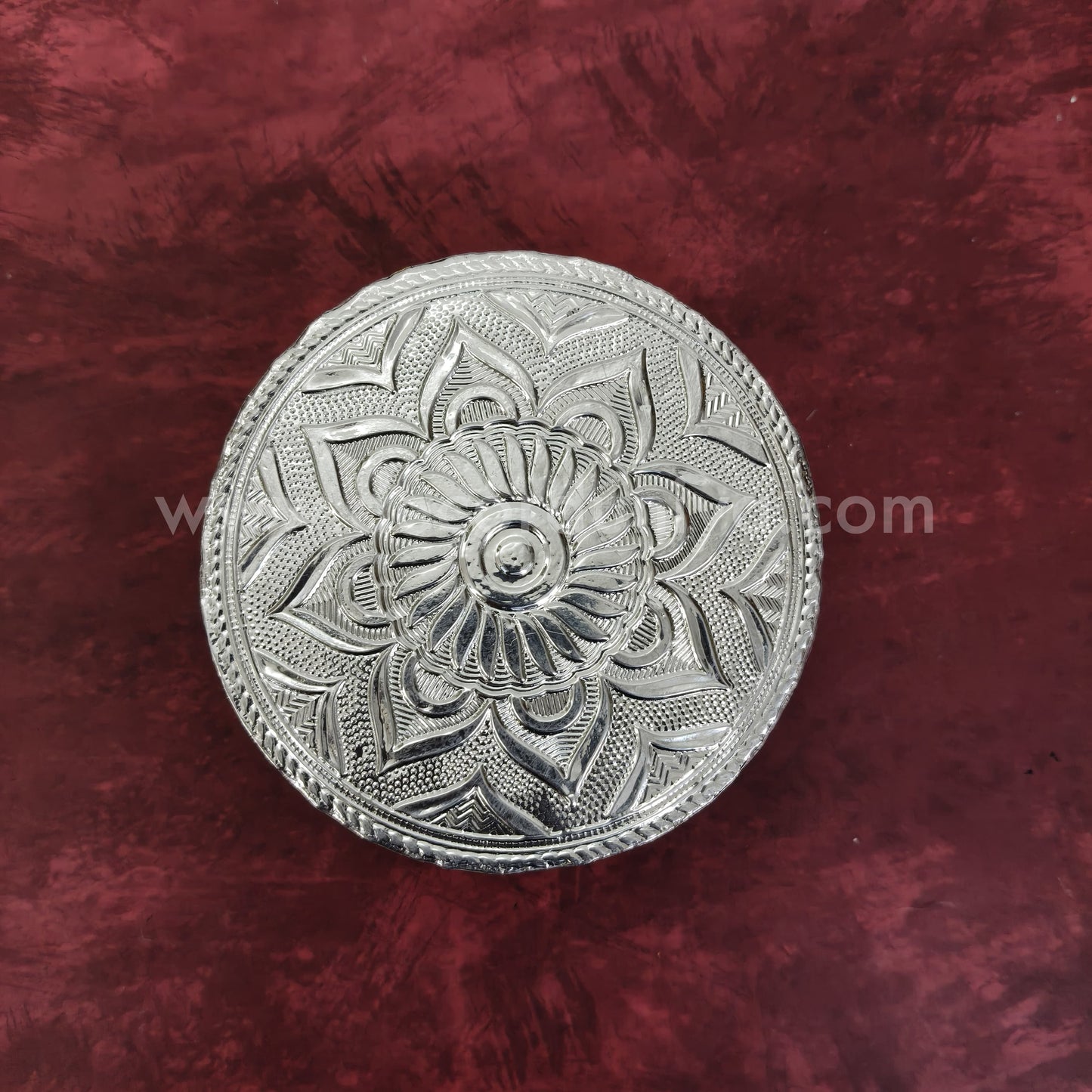 Wooden Meenakari Manai | Silver - MN117