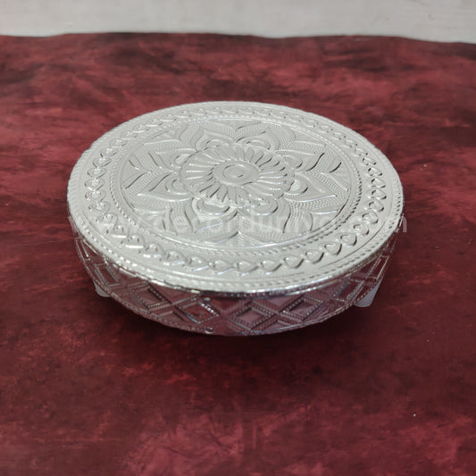 Wooden Meenakari Manai | SIlver - MN118