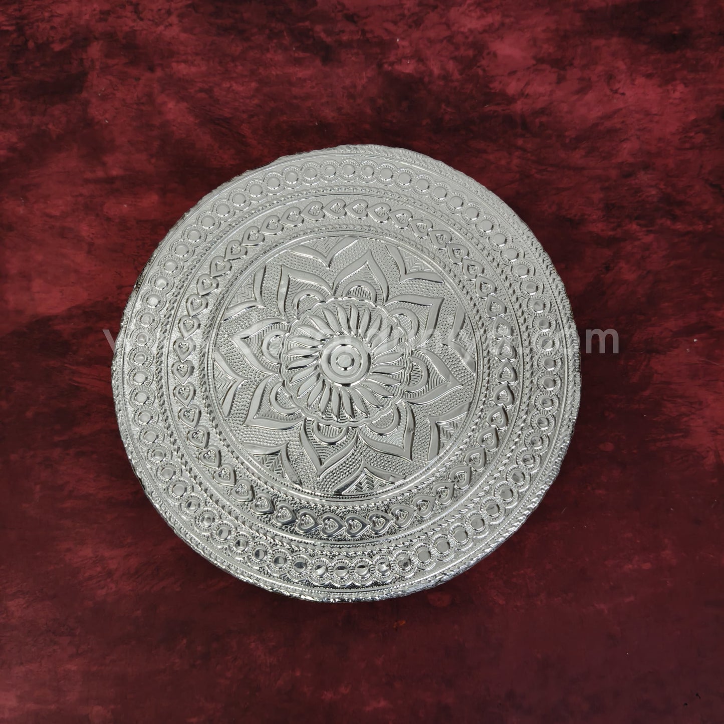 Wooden Meenakari Manai | Silver - MN119