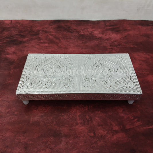 Wooden Meenakari Manai | Silver - MN125