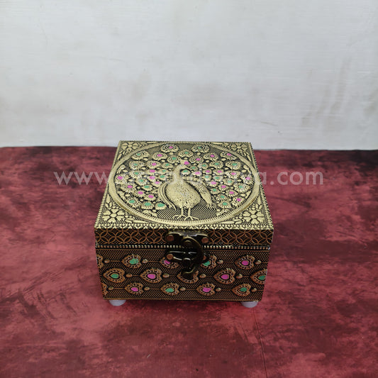 Meenkari Wooden Jewel Box - MN131