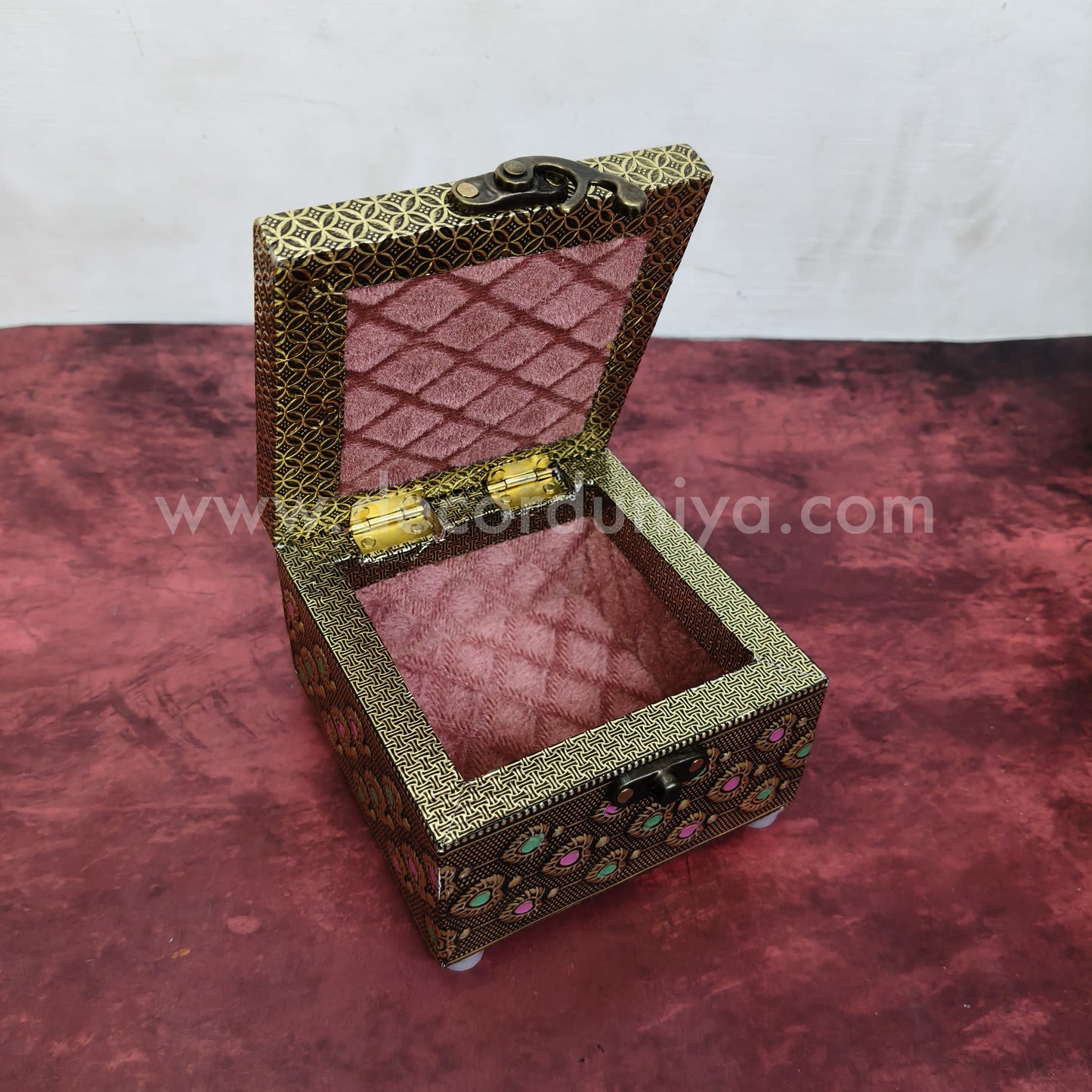 Meenkari Wooden Jewel Box - MN131