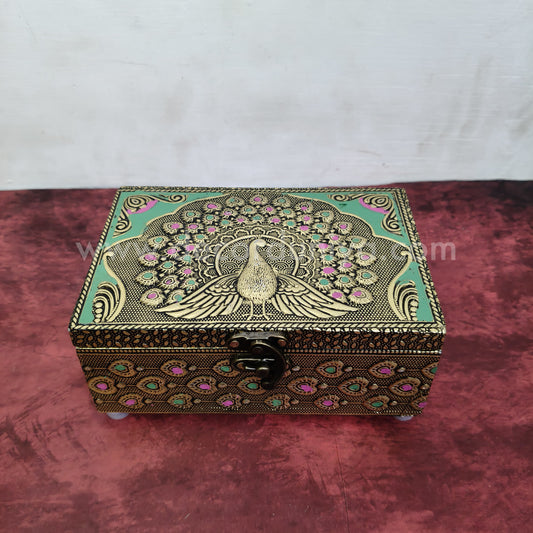 Meenkari Wooden Jewel Box - MN132