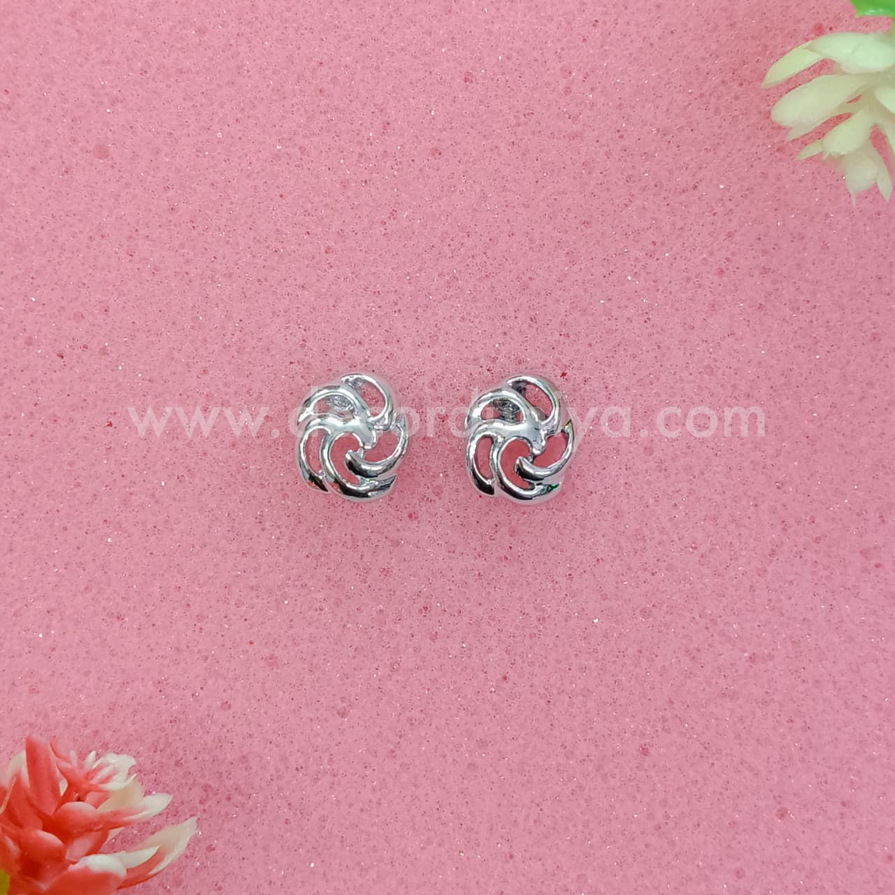 White Metal Stud, Earrings - MN9