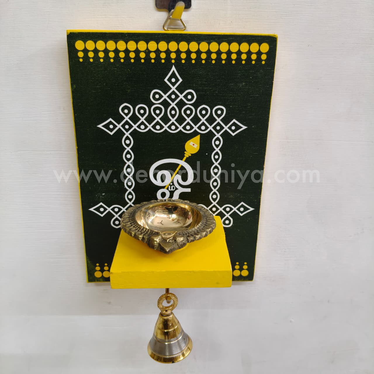 Wooden Kolam Wall Shelf, Vilakku Madam - VMN6