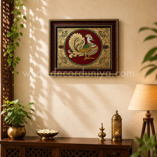 Annapakshi Wall Hanging Frame with Reverse Glass Painting | Traditional Tanjore Art – PVK17