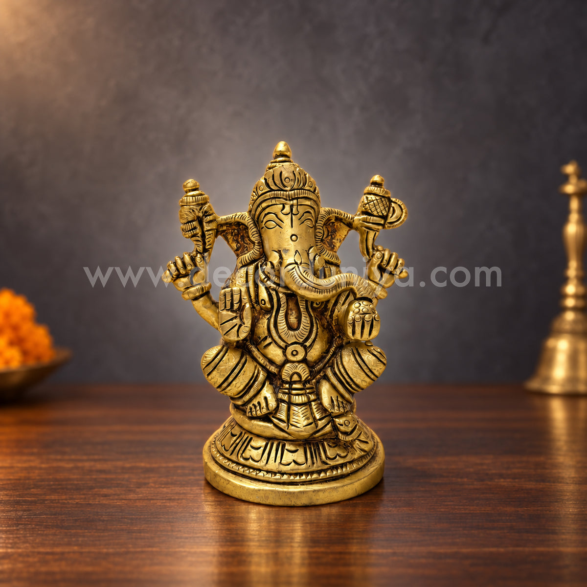 Lord Ganesha | Vinayagar Brass Idol | Decor Duniya Brass Idols | Pooja & Home Décor – RBN01